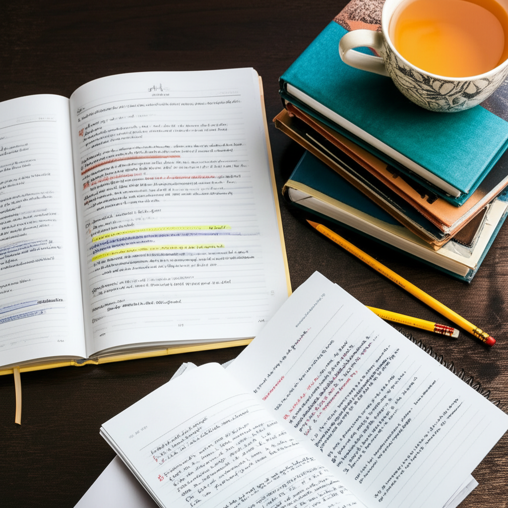 Generate a high-quality, relevant image prompt for an article about: How to Study for AP Lit Exam: M