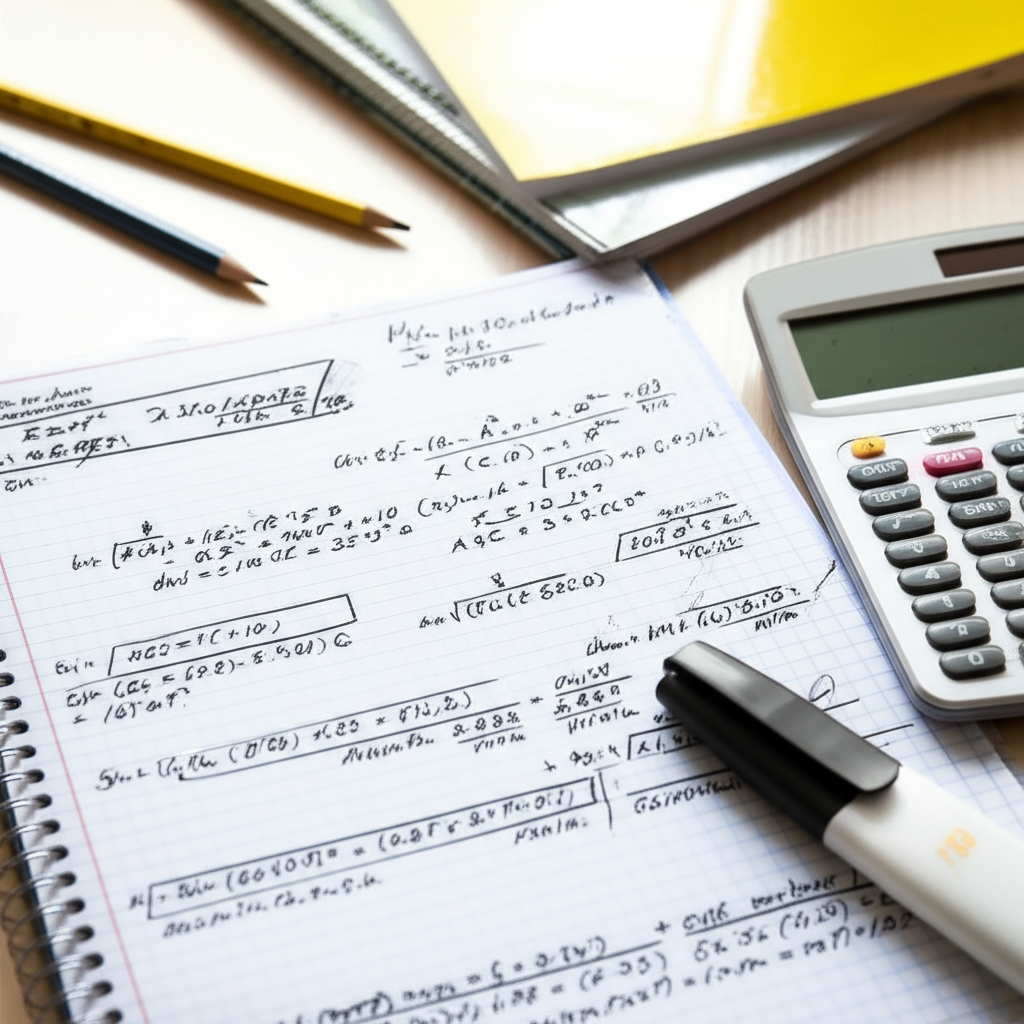 Generate a high-quality, relevant image prompt for an article about: How to Study for Math Exams: Ma